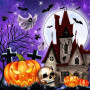 Nuit d'Halloween Hantée sous la Pleine Lune Diamond Painting