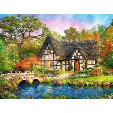 Cottage Anglais aux Canards Diamond Painting