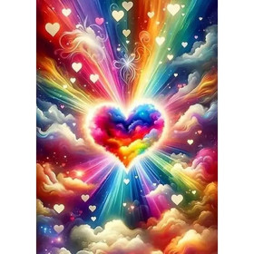Cœur Arc-en-Ciel Céleste Diamond Painting