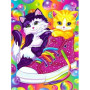Chatons Arc-en-Ciel dans une Chaussure Fushia Diamond Painting