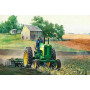 Tracteur Vert et Jaune dans les Champs Diamond Painting
