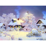 Soir d'Hiver au Village Enneigé Diamond Painting