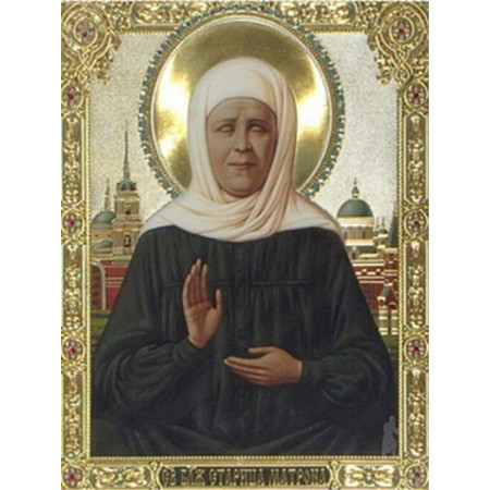 Sainte Matrona de Moscou : Icône Orthodoxe en Broderie Diamant Diamond Painting