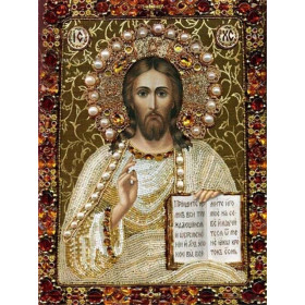 Icône du Christ Bénissant aux Ornements Dorés Diamond Painting