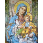 Virgin Mary and Baby Jesus diamond painting kit shiny rhinestones blue gold