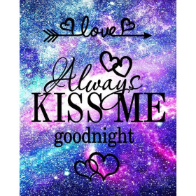 Baiser Galactique : Calligraphie d'Amour sous les Étoiles Diamond Painting