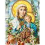 Vierge Marie et Enfant Jésus aux Baies Rouges Diamond Painting
