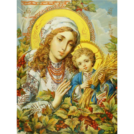 Vierge Marie et Enfant Jésus aux Gerbes de Blé Diamond Painting