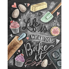 Life is What You Bake It – Tableau Noir Pâtisserie Diamond Painting