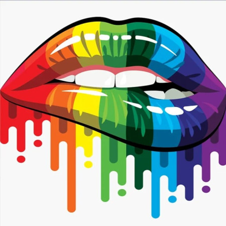 Bouche Arc-en-Ciel Dégoulinante Diamond Painting