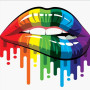 Bouche Arc-en-Ciel Dégoulinante Diamond Painting