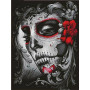 Calavera aux Fleurs Rouges Diamond Painting