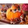 Chatons d'Automne dans la Citrouille Diamond Painting
