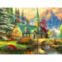 Église de Montagne sous les Couleurs d'Automne Diamond Painting