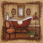 Salle de Bain Shabby Chic à la Baignoire Rouge Diamond Painting