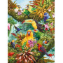 Paradis Tropical : Oiseaux Exotiques et Cascade Diamond Painting