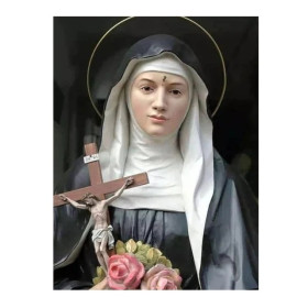 Sainte au Crucifix et aux Roses Diamond Painting