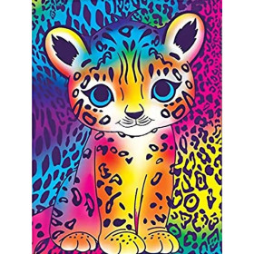 Bébé Léopard Arc-en-Ciel aux Yeux Bleus Diamond Painting