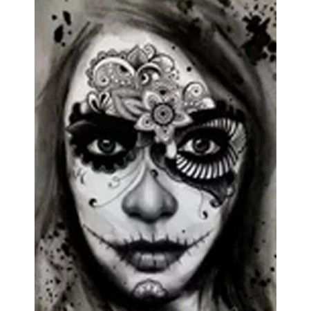 Calavera Élégante aux Fleurs de Souci Diamond Painting