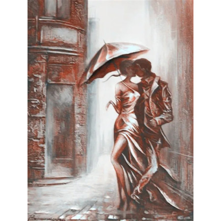 Baiser sous la Pluie Rouge Diamond Painting