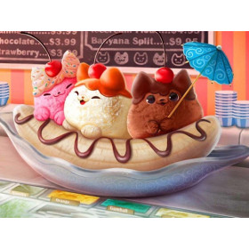 Banana Split Félin : Chats Glacés Gourmands Diamond Painting