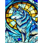 Loup Vitrail Hivernal Diamond Painting