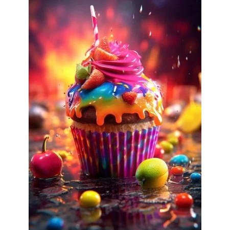 Cupcake Féerique aux Couleurs de la Fête Diamond Painting