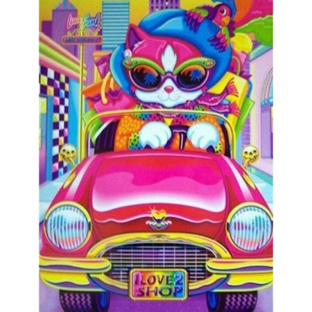 Chat Psychédélique au Volant Diamond Painting