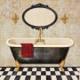 Baignoire Vintage aux Lys Dorés Diamond Painting