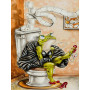 Grenouille Coquette aux Toilettes Diamond Painting