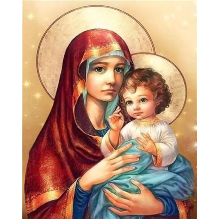 Vierge Marie et Enfant Jésus en Broderie Diamant Diamond Painting