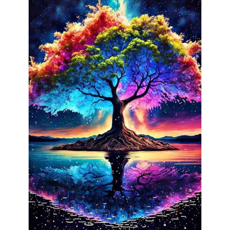Arbre de Vie sous un Ciel Étoilé Diamond Painting