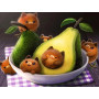 Chatons Gourmands à l'Avocat Diamond Painting