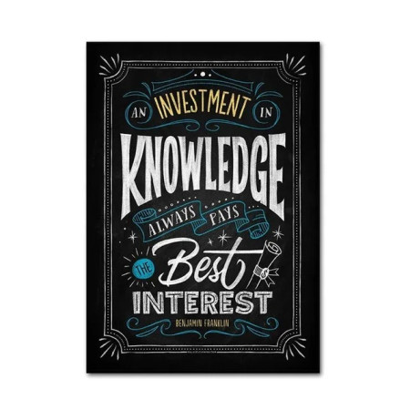 Citation Benjamin Franklin : Investir dans le Savoir Diamond Painting