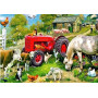 Tracteur Rouge et Animaux de la Ferme Diamond Painting