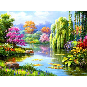 Étang Enchanté aux Mille Reflets Diamond Painting