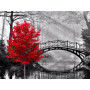 L'Arbre Rouge au Pont de Brume Diamond Painting