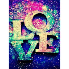 Love Psychédélique aux Éclats Cosmiques Diamond Painting