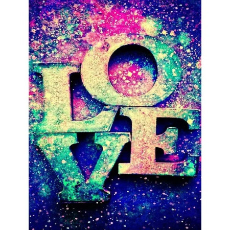 Love Psychédélique aux Éclats Cosmiques Diamond Painting
