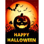 Citrouille d'Halloween sous la Lune Diamond Painting