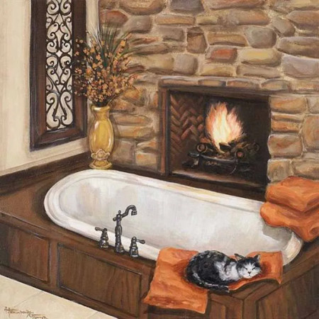 Chat Endormi au Bain Cosy Diamond Painting