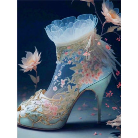 Bottine de Rêve aux Fleurs Éthérées Diamond Painting