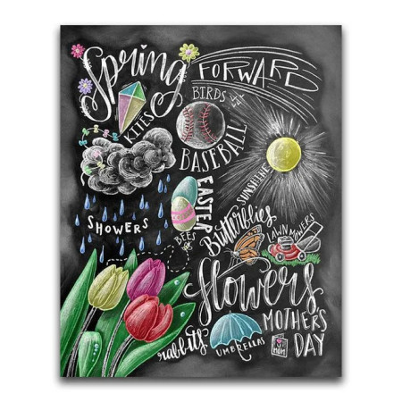 Printemps au Tableau Noir Diamond Painting