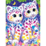 Chatons Fleuris sous la Nuit Étoilée Diamond Painting