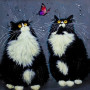 Chats duveteux et papillon enchanté Diamond Painting