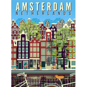 Amsterdam en Broderie Diamant : Canaux et Façades Colorées Diamond Painting