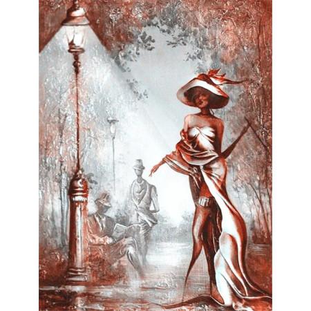 Élégance Nocturne au Réverbère Diamond Painting