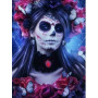 Calavera aux Roses et Papillons Diamond Painting