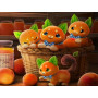 Panier de Chats Pêches : Broderie Diamant Kawaii Diamond Painting