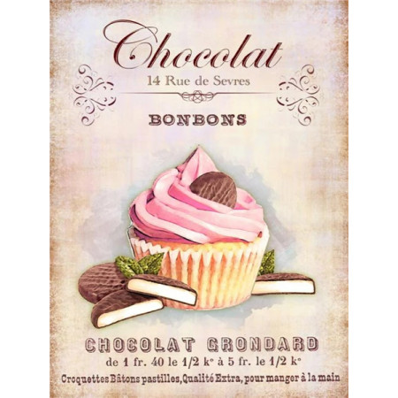 Cupcake Vintage au Chocolat Grondard Diamond Painting
